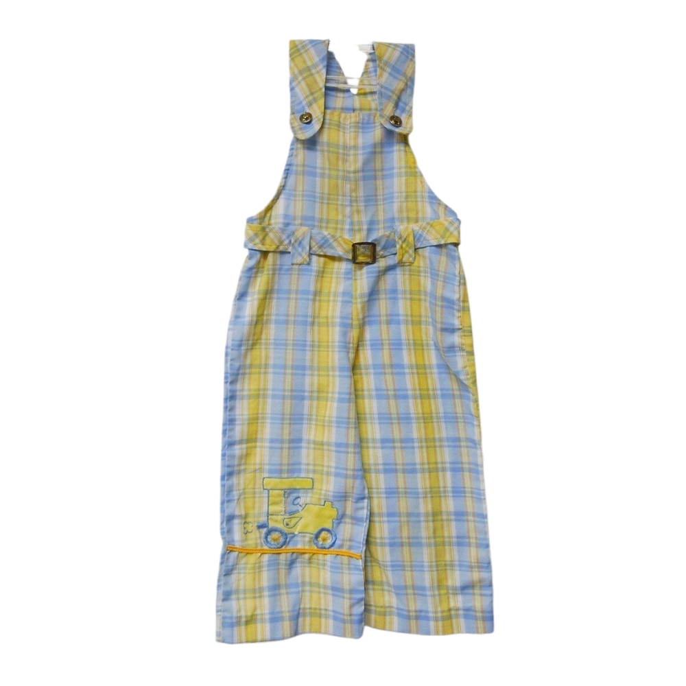 70s jeep embroidery plaid overall